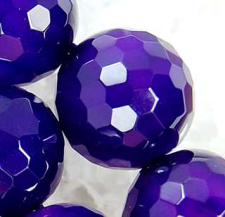 14mm Faceted Purple Agate Round Beads 14pcs  
