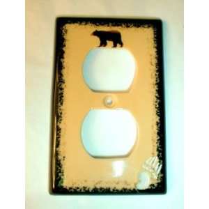  Black BEAR plugs OUTLET COVER lodge home decor: Home 