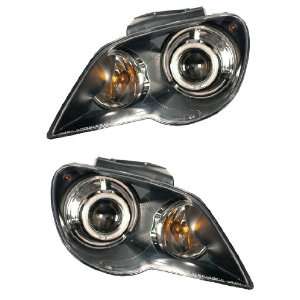   PACIFICA 07 08 PROJECTOR HEADLIGHT HALO BLACK CLEAR NEW: Automotive