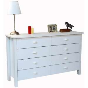   White 8 Drawer Double Dresser Venture Horizon 3117 White Furniture