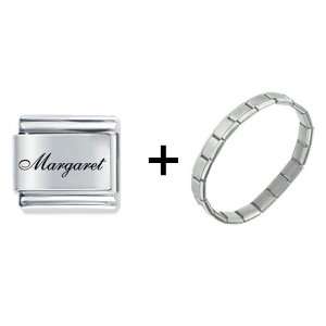   : Edwardian Script Font Name Margaret Italian Charm: Pugster: Jewelry