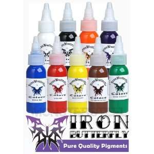  Iron Butterfly Tattoo Ink 1/2 oz 9 Color Collection SET: Health 
