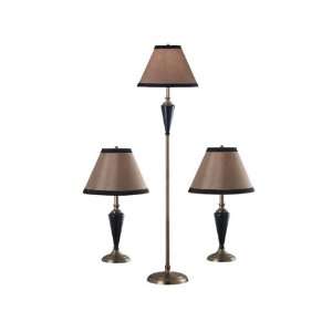 Kenroy Home Hunley Collection Bronzed Brass Finish Multipack Lampset