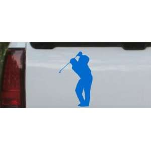 Golf Swing Sports Car Window Wall Laptop Decal Sticker    Blue 12in X 