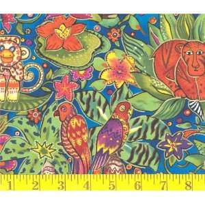  45 Wide Tropical Animals Fabric By The Yard: Arts 