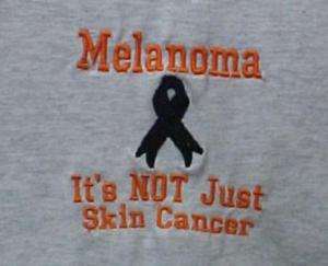 Skin Cancer Melanoma Ribbon Gray Sweatshirt L New  