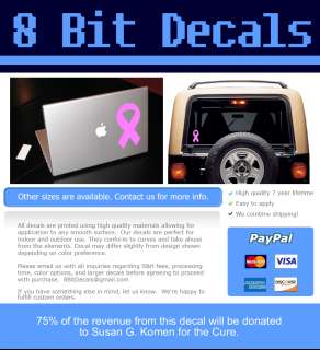 BREAST CANCER SUPPORT FOR THE CURE RIBBON MACBOOK CAR TABLET VINYL 
