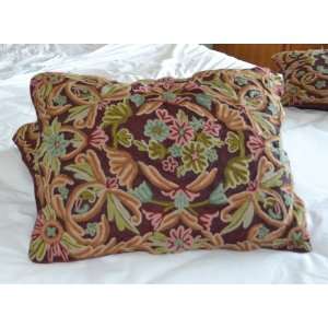  Crewel Pillow Art Nouveau Light Vermilion Silk Organza 