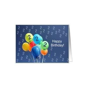  2nd Birthday Card colored balloons Card: Toys & Games