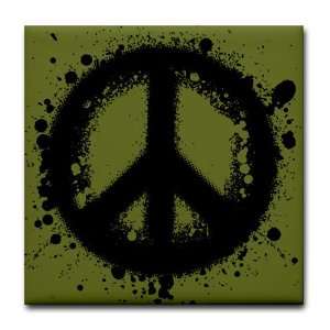    Tile Coaster (Set 4) Peace Symbol Ink Blot: Everything Else