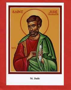 St Jude Thaddeus Religious Icon Holy Card (Monastery)  