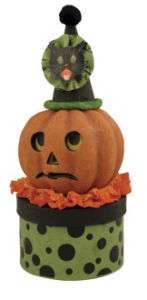 Bethany Lowe Sassy Cats Friend Pumpkin Container (B)  