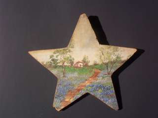 Texas Bluebonnet Painting Agnes Meyers Star Shape  