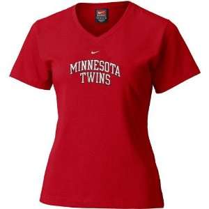  Nike Minnesota Twins Red Ladies Ligature Arched Team Logo 
