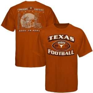  Texas Longhorns 2011 Football Schedule T Shirt   Burnt 