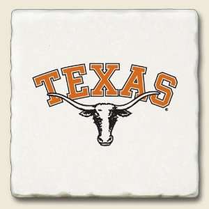  Texas Longhorns Tumbled Stone Coaster Set: Kitchen 