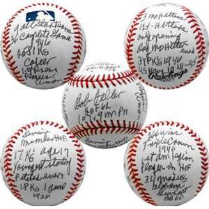  Bob Feller Autographed / Signed Statistics Baseball 