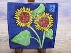  Mexico Mexican Sunflower Yellow Flower Blue Ceramic Tile B Terra Cotta