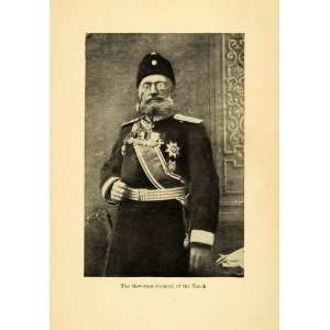 1907 Print Governor General Terek Portrait Soldier Medallion Medal 