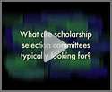 What are scholarship selection committees typically looking for? Our 