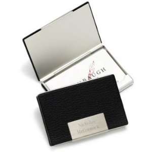  JDS Black Leather Business Card Case: Office Products