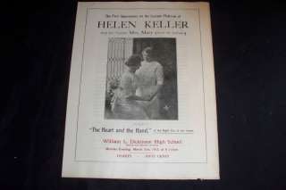 RARE 1913 Helen Keller Jersey City NJ Ad Brochure Book  