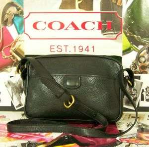 RARE Black COACH Sheridan Bag Leather Shoulder Purse Handbag Made in 
