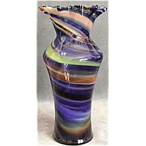  Multi Colored Glass Vase 