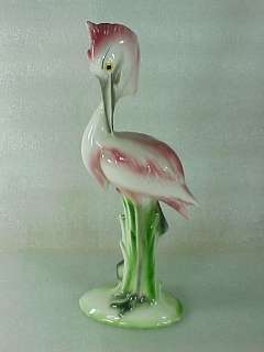   Clay Sketches California Pottery Pink Crane Egret Shore Bird Figurine
