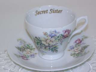 Secret Sister, Tea Cup & Saucer, Made In USA !  