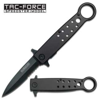 All Black Heavy Duty Combat Style Spring Assist ed Pocket Knife Y641BK 