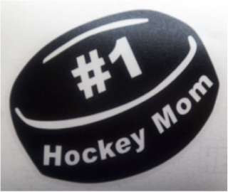 Hockey Mom Hockey Puck Black Vinyl Decal Sticker NEW  