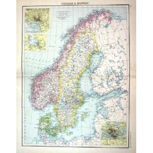   Map C1900 Sweden Norway Jutland Stockholm Gulf Bothnia: Home & Kitchen