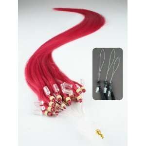   Loop Ring Human Hair Extensions 25 Strands, Color Red 18 Beauty