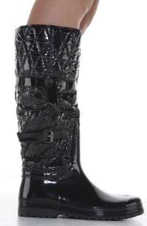 Womens Black Ladies Rain Snow Wellies Wellington Knee High Boots Size 