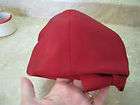 Ruby red pillbox style hat black veil and bow back  
