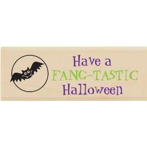    Verses Mounted Rubber Stamp, Fang Tastic Halloween 