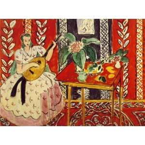  Oil Painting: The Lute: Henri Matisse Hand Painted Art 