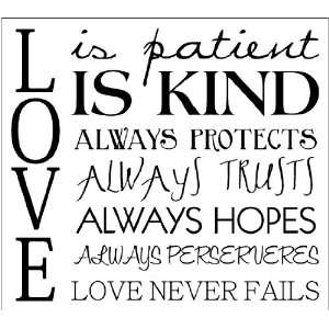  Love Is Patient, Love Is Kind, It Always Protects wall 