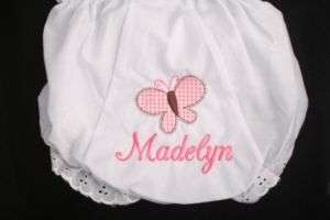 Personalized Monogrammed Diaper Cover Bloomer Butterfly  