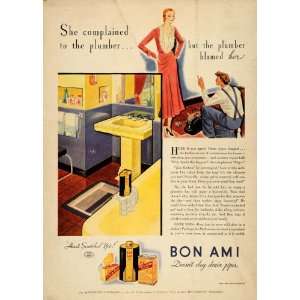  1932 Vintage Ad Bon Ami Cleanser Bathroom Sink Plumber 