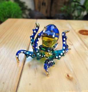 Handmade Octopus Art Glass Blown Sea Animal Figurine Gift From 