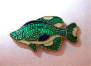 GREEN BLUE FISH Pinback Hat Lapel Tie Tack Pin NEW  
