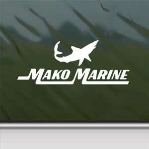  Mako Sharks White Sticker BOAT CRUISER Laptop Vinyl Window 