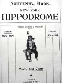 New York Hippodrome Theater 1906 Season Program  