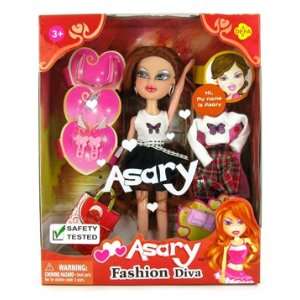    Asary Fashion Diva Shopping 18 Piece Doll Set: Toys & Games