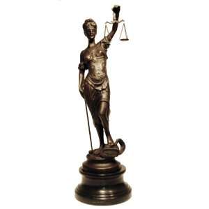  Bronze Blind Justice Lady Scales Large Sculpture Attorny 
