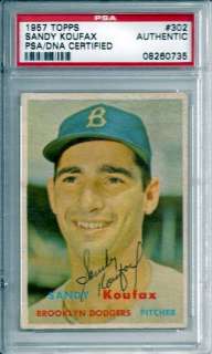 Sandy Koufax Autographed Signed 1957 Topps Card PSA/DNA #08260735 