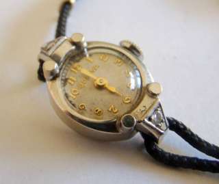 14k White Gold Vintage Bulova Ladies Watch  