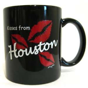  Houston Texas Souvenir Mug Ceramic Black Coffee Cup Kisses 